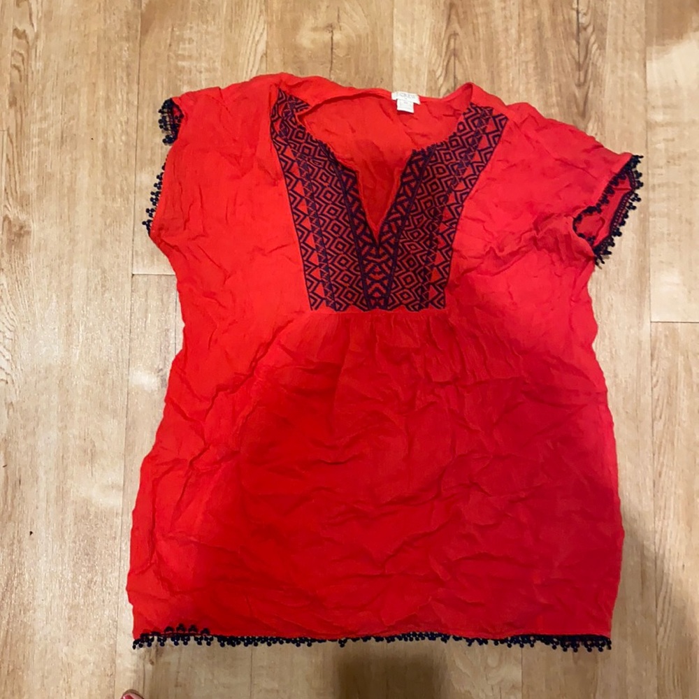 Jcrew embroidered tunic coverup